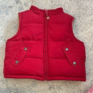 Janie & Jack- Kids Reversible Red Puffer Vest- size 6-12 months